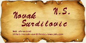 Novak Šurdilović vizit kartica